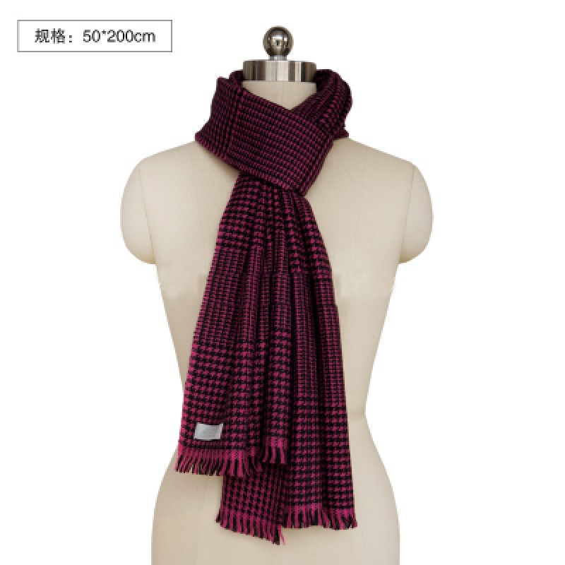 Pure Cashmere Scarves Black Plaid Women Fashional Winter Scarf